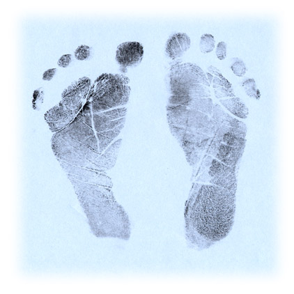 Matthew's Footprints -  Actual Size